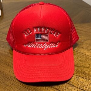 Hairstylist NEW All American Red Trucker Hat